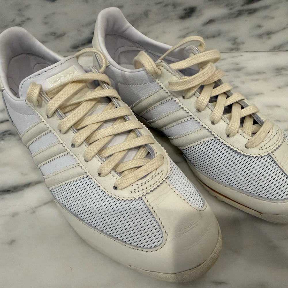 adidas White and Cream Women's Retro Sneakers